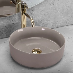 Lavoar pentru blat Rea Sami 36cm, Culoare Beige Shiny - Img 3
