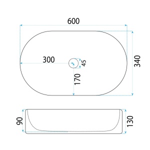 Lavoar pentru blat REA VANDA cu Dimensiune de 60cm, Culoare Alb - Img 5