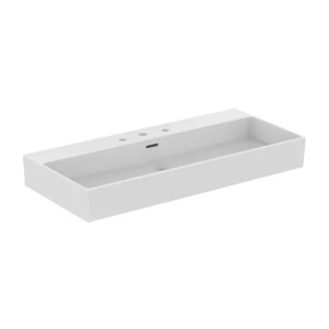 Lavoar suspendat Ideal Standard Atelier Extra alb lucios cu 3 orificii baterie si preaplin 100 cm - Img 1