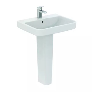 Lavoar suspendat Ideal Standard i.life B alb lucios 55 cm cu orificiu baterie si preaplin - Img 4