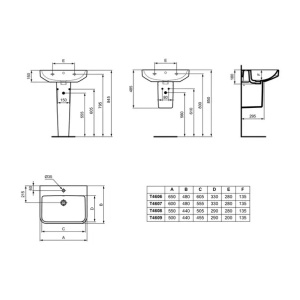 Lavoar suspendat Ideal Standard i.life B alb lucios 60 cm cu orificiu baterie si preaplin - Img 12