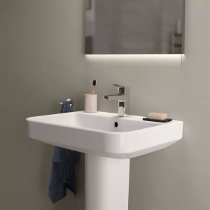 Lavoar suspendat Ideal Standard i.life B alb lucios SmartGuard 55 cm cu orificiu baterie si preaplin - Img 7