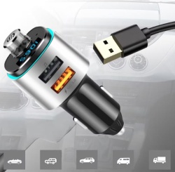 Modulator FM, Bluetooth CHT USB incarcare rapida 3.0, Port muzica USB, Slot Card microSD, Port incarcare telefon, Handsfree Car Kit Transmitator FM - Img 4