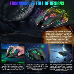 Mouse Profesional pentru Gaming & Office ODISSEY LIFE®, 8000 DPI 6 trepte, Iluminare RGB, 7 Butoane, Programabil, Black - Img 7