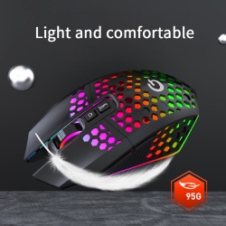 Mouse Wireless Profesional pentru Home & Office ODISSEY LIFE®, Reincarcabil, Iluminare RGB, 9 Butoane, Black - Img 5