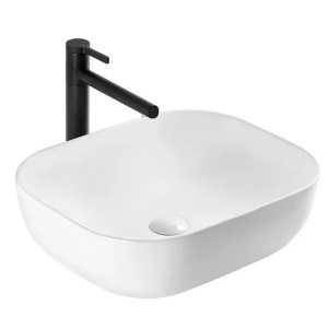 Pachet lavoar Rea Belinda alb si baterie lavoar Ideal Standard Ceraline negru si ventil lavoar universal negru - Img 8