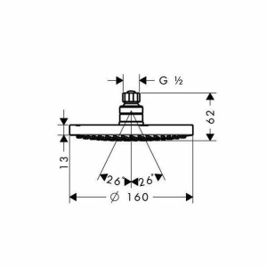 Palarie de dus Hansgrohe Croma 160 crom - Img 2