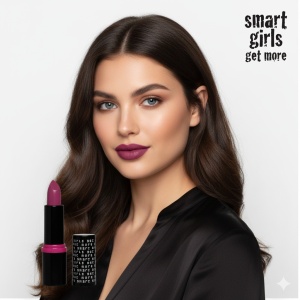 Ruj de buze cu pigment intens Smart Girls Get More, Colectia Long lasting love, rezistent la apa, Sugar Plum - Img 2