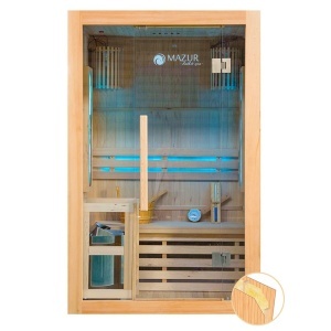 Sauna finlandeza cu temperatura inalta si soba Harvia 3.5kW pentru 2 persoane EA2S 120 x 105 cm