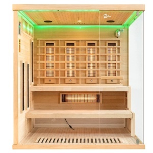Sauna uscata cu infrarosu si cu pietre din sare de Hymalaya 4 persoane EP4RS XL stanga 180 x 160 cm
