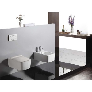 Set Bideu Si Vas WC PRO MOUSE CUBIC RIMLESS, Montaj Suspendat, Ceramica Sanitara, Capac Soft-Close Inclus, Alb - Img 3