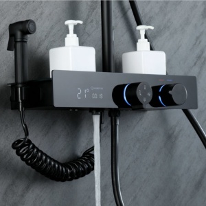 Set de dus F10B Model Modern cu Efect De Ploaie si Afisaj LCD, Culoare Negru - Img 5
