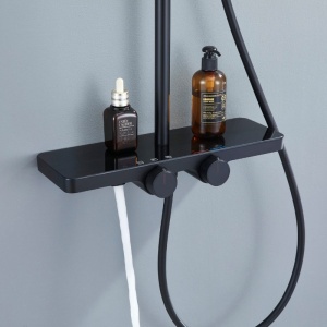 Set de dus F13-BL, Dus cu efect de ploaie, Culoare Negru - Img 6