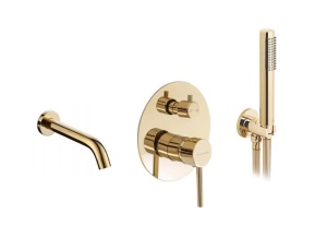 Set de dus incastrat PRO COSTA GOLD, cu box inclus, montaj in perete
