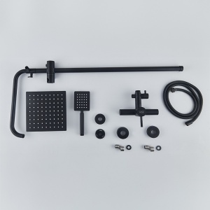 Set de dus tip ploaie Milton Negru pentru baie - Img 4
