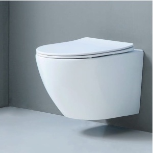 Vas WC PRO 1216S RIMLESS suspendat, ceramica sanitara, 50 x 37 x 36 cm, scaun duroplast slim, Alb - Img 3