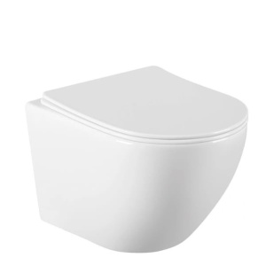 Vas WC PRO VITO RIMLESS, Montaj Suspendat, Ceramica Sanitara, Capac Slim Premium Soft-Close Inclus, Alb
