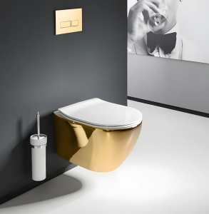 Vas WC suspendabil Rea Carlo Mini Tornado NFQ GOLD WHITE - Img 2