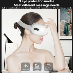 Aparat de Masaj Inteligent pentru Ochi 3D SeveShop, Terapie Oculara cu Compresie Termica, Vibratie, Difuzor Bluetooth, Functie de Caldura si Presiune Aer, Imbunatatirea Circulatiei, Alungarea Stresului, Alb Opal - Img 4