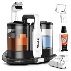 Aspirator cu Spalare 3 in 1 SeveShop® C5 Teendow, cu Extracție, 500 W, 11000 Pa, Perie sub Presiune, Rezervor Dublu 1.5 L/0.8 L, Furtun Auto-Curatare, Compact Portabil, Industrial, Ideal Canapea, Mocheta, Auto, Par Animale, Negru