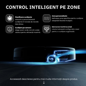 Aspirator Robot Inteligent 3 in 1, SeveShop® D65S Max Teendow, Robot Aspirare Cu Navigatie LiDAR 360°, Aspirator Inteligent 3 In 1 Cu Functie Mop, Putere 6000 Pa, Harti Multi Etaje, Control Prin Aplicatie Teendow Si Alexa, WiFi, Senzori Anticadere, Negru - Img 9