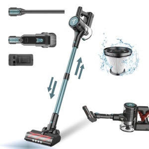 Aspirator Vertical, SeveShop®, P11 Pro 4 in 1 cu Putere 30000Pa, Motor 250W, Filtrare in 5 Etape cu HEPA Lavabil, Autonomie 50 Minute, Baterie Detasabila 22.2V, Perie cu LED, Sistem Anti-Incurcare, Capacitate 450ml, Tehnologie Cyclone, 1210x250x200 mm, Ve