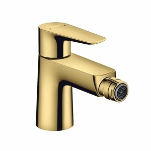 Baterie bideu Hansgrohe Talis E cu ventil Pop-Up auriu lucios