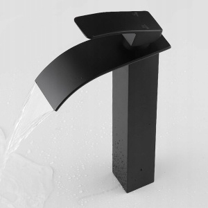 Baterie Lavoar PRO Dora Black, Montaj Pe Blat, Capat Fix, Inaltime 30.5 Cm, Finisaj Negru Mat - Img 3
