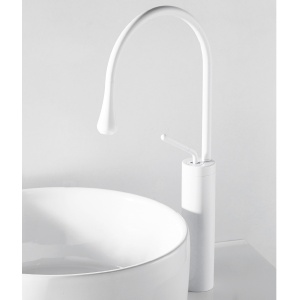 Baterie Lavoar PRO IKA, Montaj Pe Blat, Capat Fix, Monocomanda, Inaltime 47 Cm, Alb - Img 7