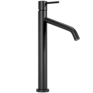 Baterie Lavoar REA LEVEL BLACK HIGH, Montaj Pe Blat, Capat Fix, Monocomanda, Inaltime 34.5 Cm, Negru
