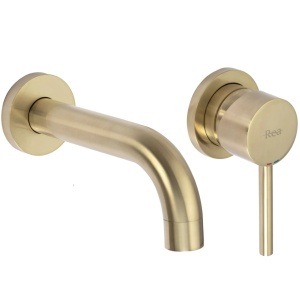 Baterie Lavoar REA LUNGO GOLD BRUSHED + BOX, Montaj Incastrat In Perete, Culoare Auriu - Img 1
