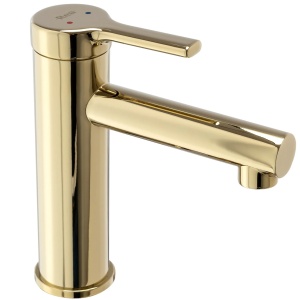 Baterie Lavoar REA PIXEL GOLD LOW, Montaj Pe Blat, Capat Fix, Monocomanda, Inaltime 16.5 Cm, Auriu - Img 4