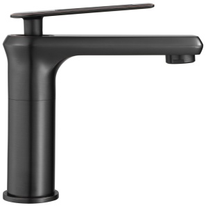 Baterie Lavoar REA ROMANO BLED OLD BLACK LOW , Montaj Pe Blat, Capat Fix, Inaltime 15 Cm, Finisaj Negru Mat - Img 2