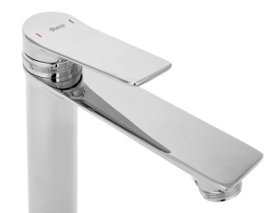 Baterie Lavoar REA VIRAL CHROME HIGH, Montaj Pe Blat, Capat Fix, Monocomanda, Inaltime 30.5 Cm, Crom - Img 2