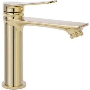 Baterie Lavoar REA VIRAL GOLD LOW, Montaj Pe Blat, Capat Fix, Monocomanda, Inaltime 18 Cm, Auriu - Img 7