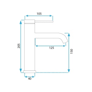 Baterie pentru lavoar Rea CLIF Titanium - Img 3