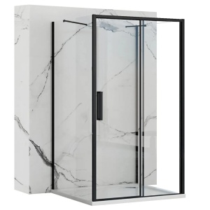 Cabina de dus 120x100x100 cm, Rapid Slide , echipata cu 2 pereti si usa culisanta , finisaj Negru