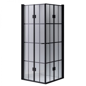 Cabina de dus BS08A Patrata, Design Modern 80x80cm, Culoare Negru