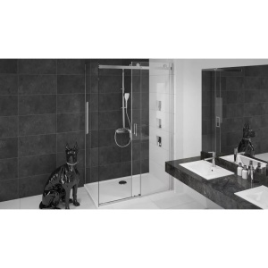 Cabina de dus cu usa glisanta Rea Nixon 120x90 crom dreapta - Img 5