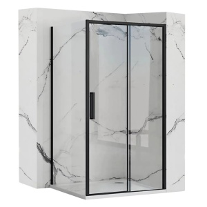 Cabina de dus cu usa glisanta Rea Rapid Slide 150x80, Negru