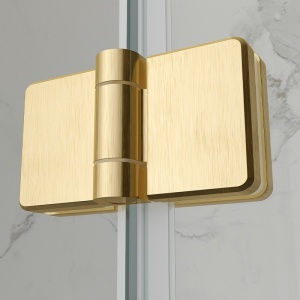 Cabina de dus cu usi pliabile KZ12A dreptunghiulara, Dimensiune 90x80cm, Culoare Auriu Periat - Img 6