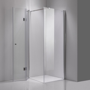 Cabina de dus din sticla securizata cu cadita de dus slim neagra KZ1180B/RIKO 90 x 90 cm - Img 4