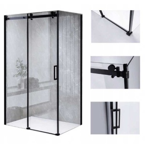Cabina de dus Dreptunghiulara BS15B , Dimensiune 110x80cm, Culoare Negru - Img 2