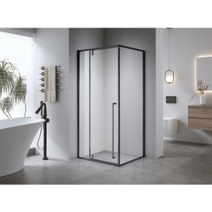 Cabina de dus Dreptunghiulara BS16B, Design Modern 110x90cm, Culoare Negru - Img 2