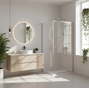 Cabina de dus dreptunghiulara cu rame cromate Rea Primo Swing 100 x 70 cm - Img 2