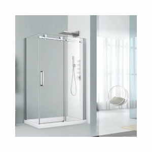 Cabina de dus dreptunghiulara cu rame cromate si usi culisante Mediterraneo Paloma 120x90 cm