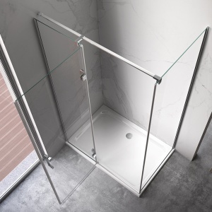 Cabina de dus Dreptunghiulara KZ03B, Design Moderm 110x90cm, Culoare Crom - Img 5