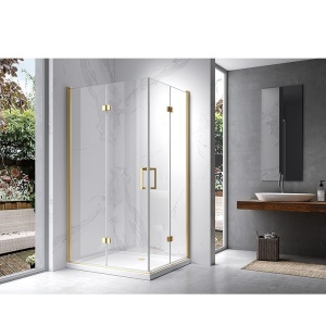 Cabina de dus KZ12A Dreptunghiulara , Design Modern 90x80cm, Culoare Auriu - Img 2
