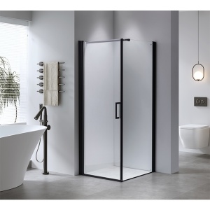 Cabina de dus Patrata BS04A, Design Modern 80x80cm, Culoare Negru - Img 3