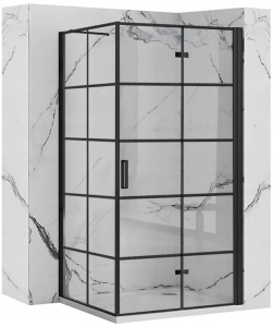 Cabina de dus patrata cu Usa Pliabila Rea Molier 110x80, Negru